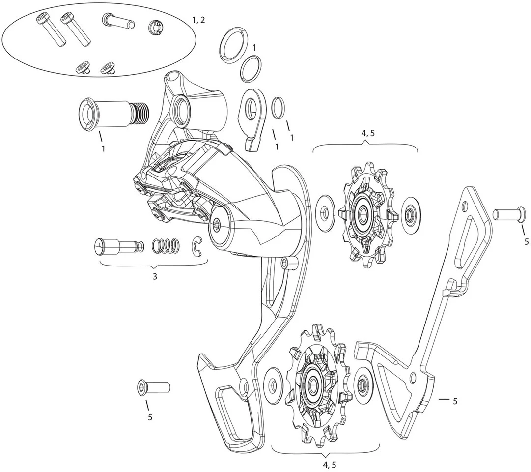 SRAM Ersatzteile GX 2x11 Type 2.1 Schaltwerk 1 SRAM Ersatzteile GX 2x11 Type 2.1 Schaltwerk