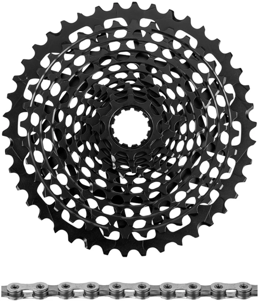 SRAM X01 XG-1195 Kassette + PC XX1 Kette 11-fach Verschleißset 1 SRAM X01 XG-1195 Kassette + PC XX1 Kette 11-fach Verschleißset